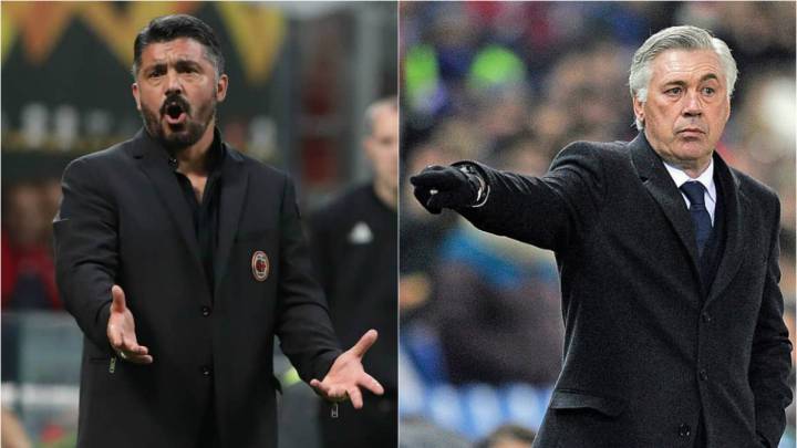 Gattuso y Ancelotti