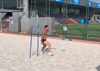 Brutal el entrenamiento de Lionel Messi antes de debutar en La Liga