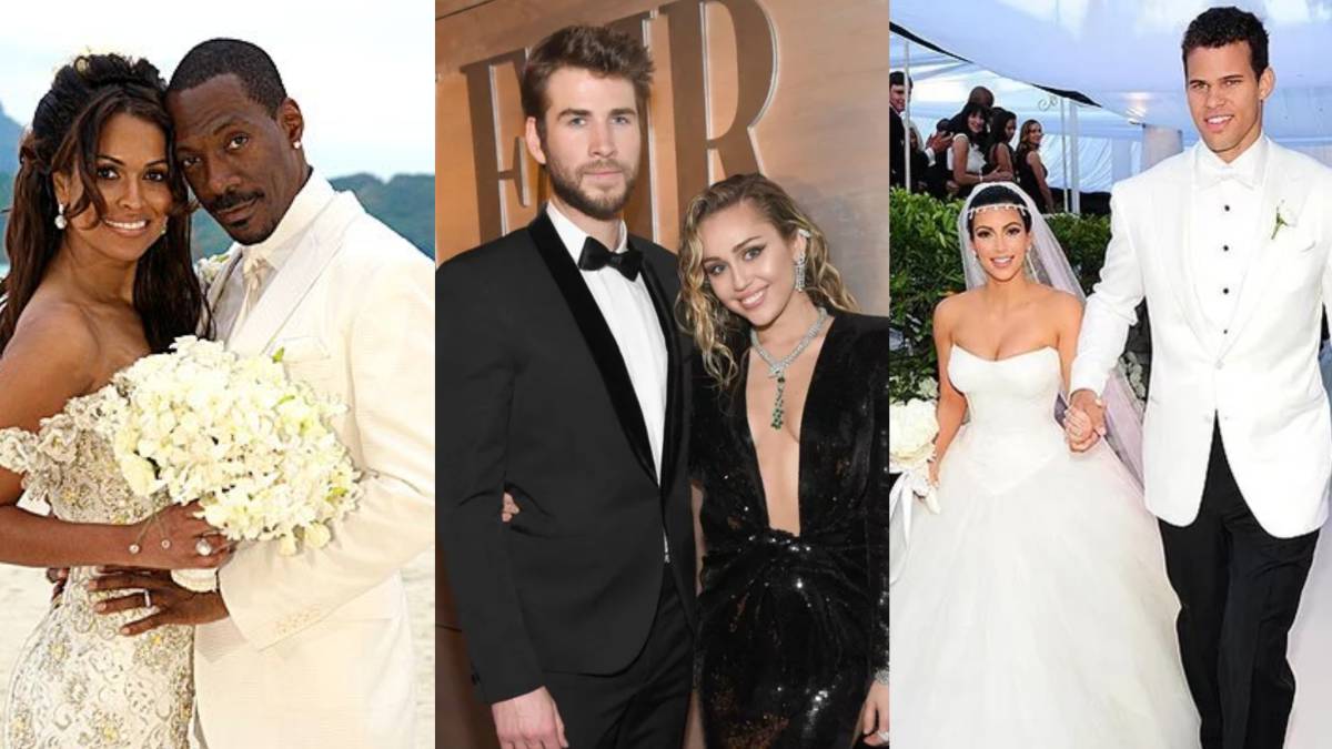 Miley Cyrus y Liam Hemsworth se separaron a los 7 meses de casados, pero han habido parejas de famosos que han durado menos, ¿recuerdas quiénes?