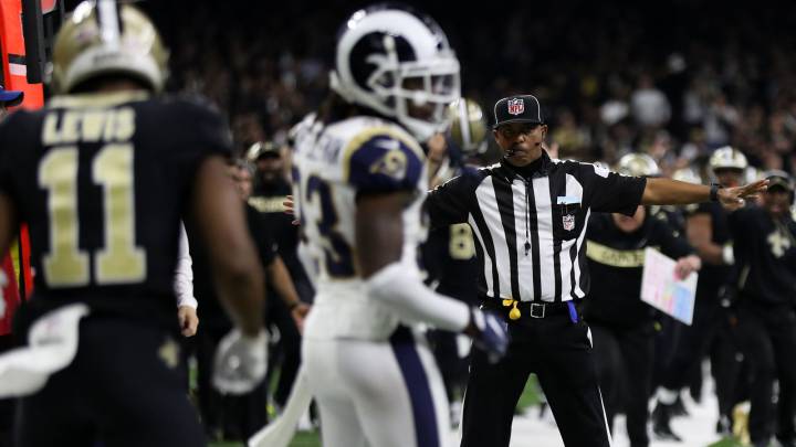 Interferencia de pase en partido entre Rams y Saints en 2018