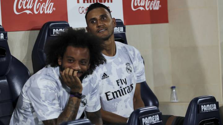 Keylor Navas con Marcelo en el Madrid