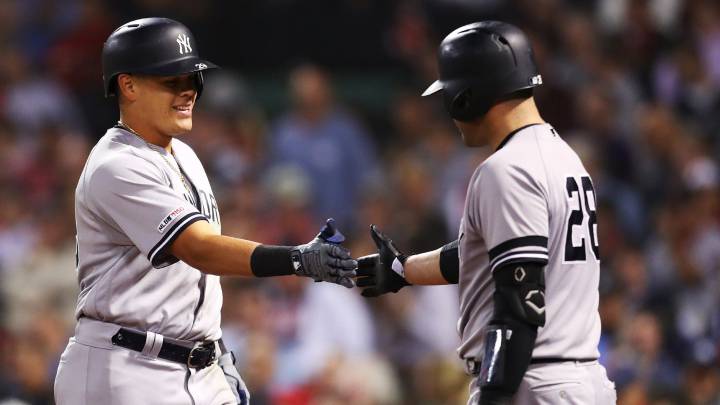 Austin Romine y Gio Urshela con Yankees