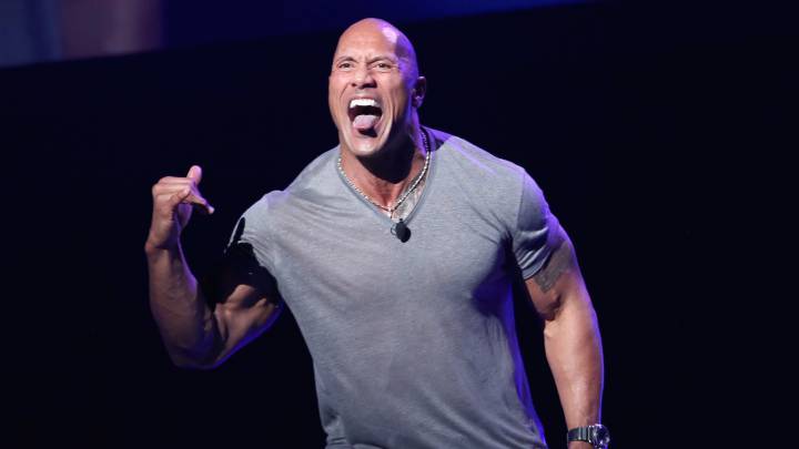 Dwayne Johnson en rueda de prensa