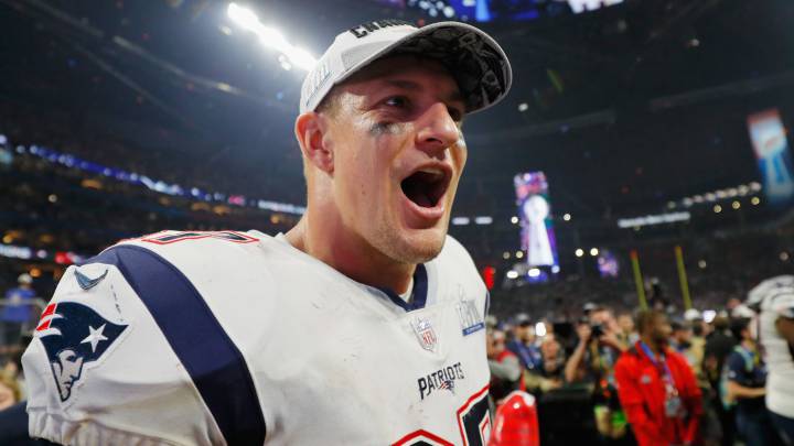 Rob Gronkowski en partido de Patriots
