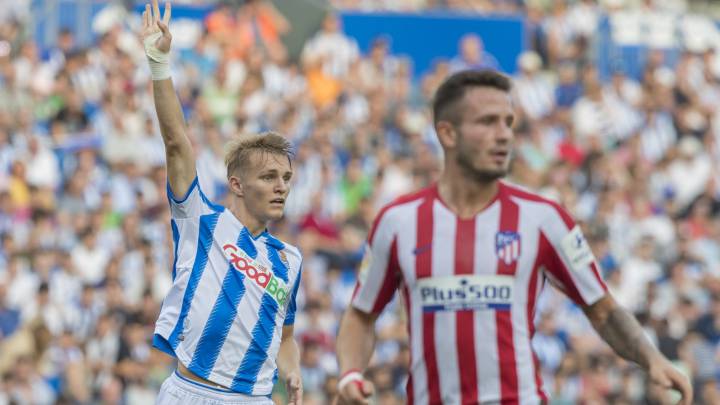 Odegaard y Monreal fueron los artífices de la victoria de la Real Sociedad en San Sebastián sobre Atlético Madrid. Jan Oblak salió lesionado.
