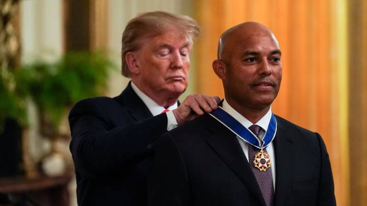 Mariano Rivera en ceremonia en la Casa Blanca