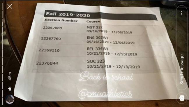 Matrícula de Antonio Brown en Central Michigan