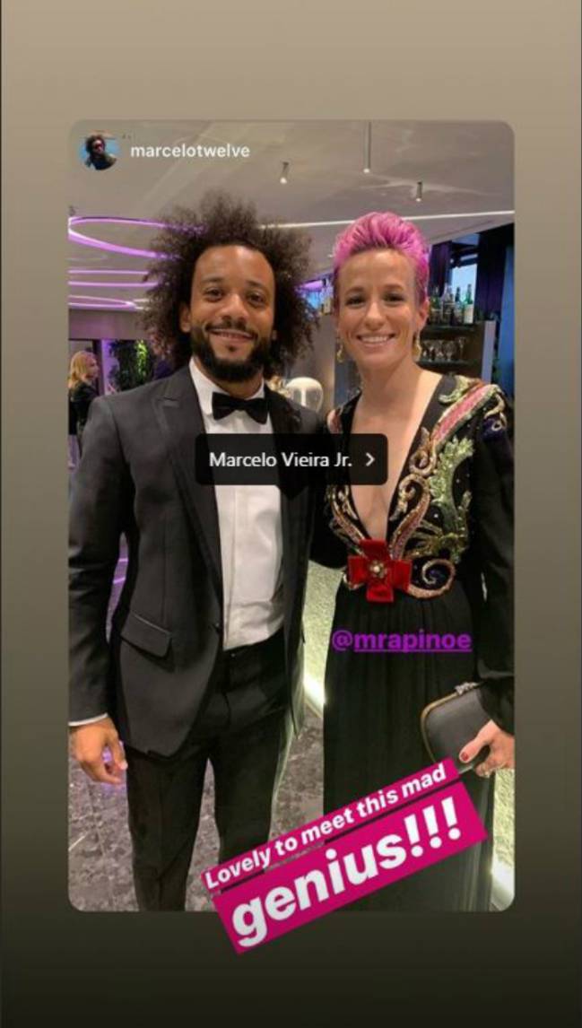 Rapinoe a Marcelo: "Encantada de conocer a este genio loco"