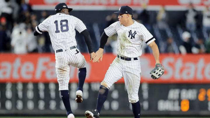 Didi Gregorius y Aaron Judge en la ALDS
