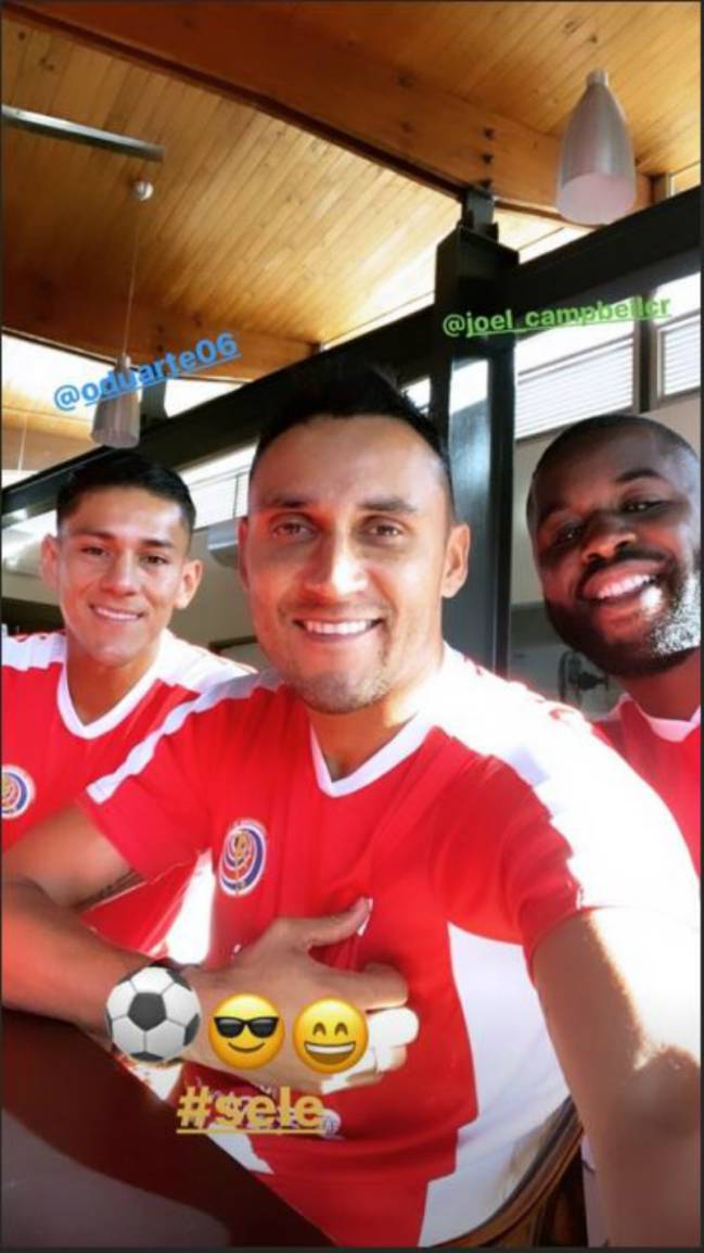 Keylor Navas, Duarte y Campbell con la Selección Nacional