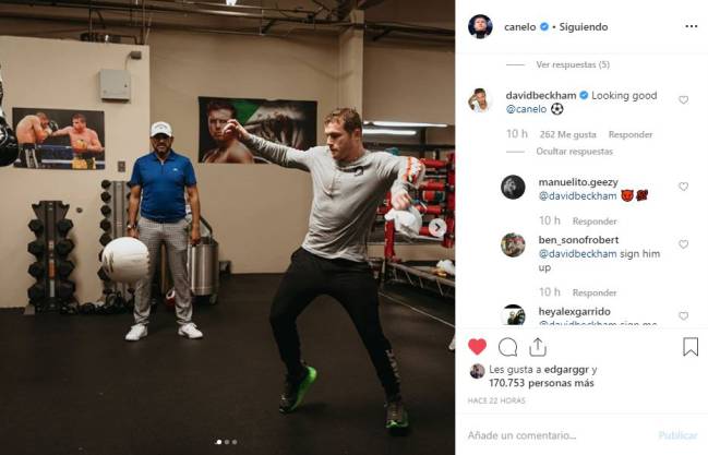 Comentario de David Beckham a publicación de Cenalo