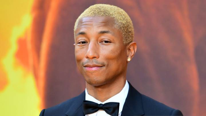 Pharrel Williams en la premiere europea de "The Lion King" en Leicester Square, Inglaterra. Julio 14, 2019.