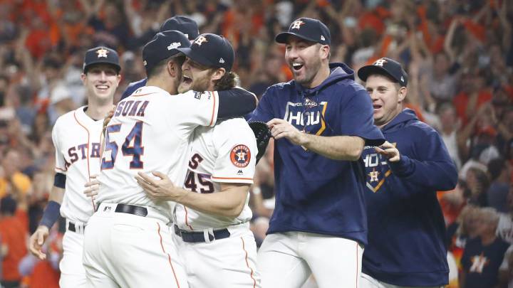 Astros celebrando campeonato de Liga Americana