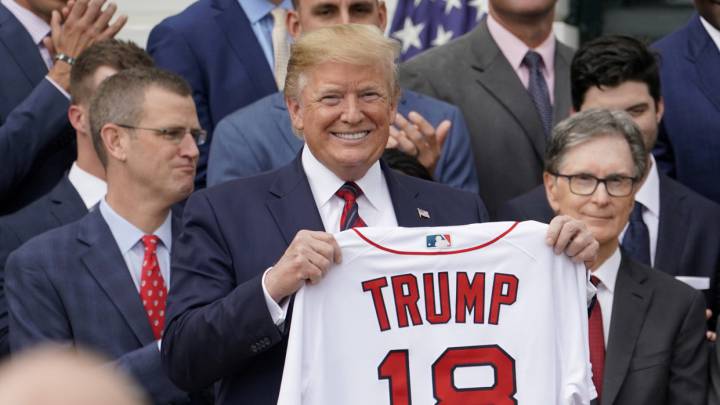 Donald Trump con Red Sox en la Casa Blanca