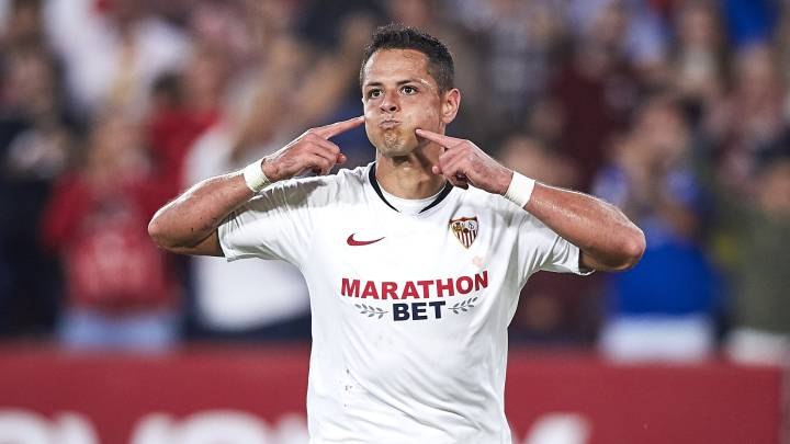 Chicharito Hernández feliz por la anotación y los tres puntos