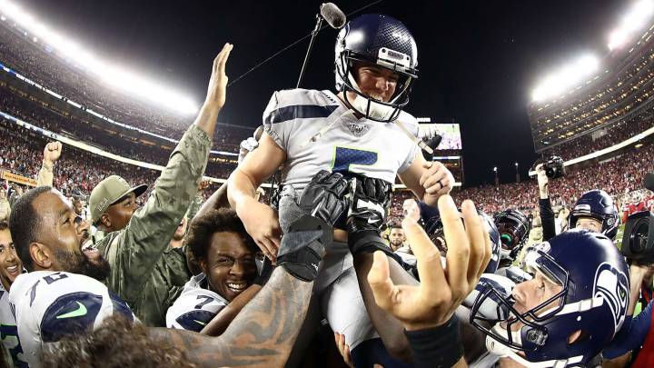 Jason Myers celebra triunfo contra 49ers