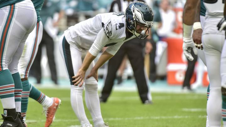 Jake Elliott después de fallar un FG ante Miami