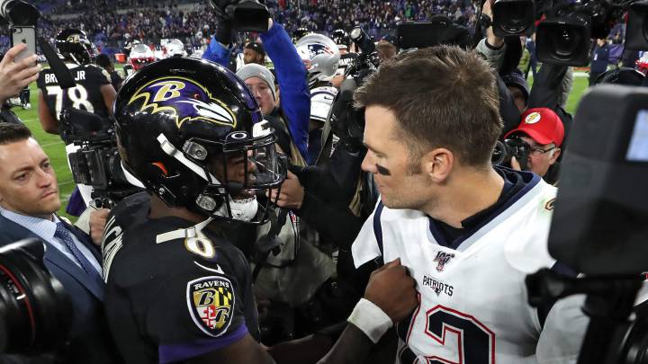 Lamar Jackson y Tom Brady