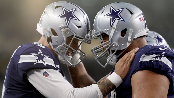 Dak Prescott celebrando el triunfo sobre Rams