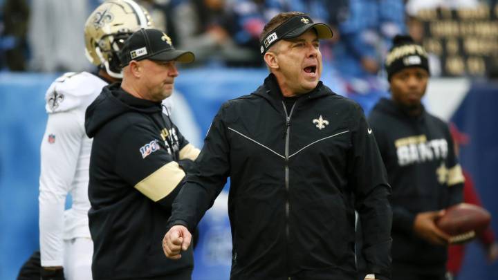 Sean Payton en partido de Saints