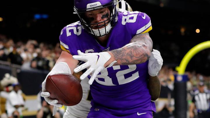 Kyle Rudolph atraó el touchdown de la victoria