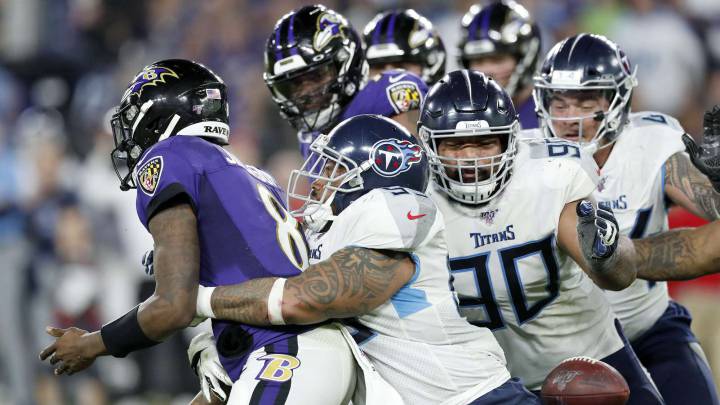 Fumble de Lamar Jackson contra Titans