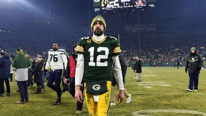 Aaron Rodgers en partido de Packers