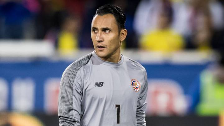 Keylor Navas durante un partido con la Selección de Costa Rica.