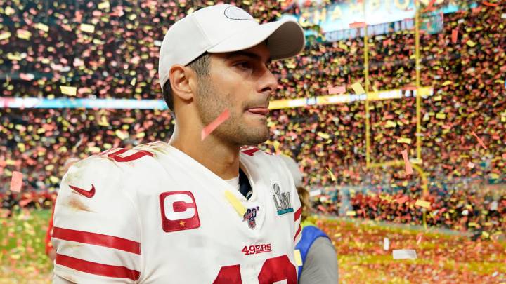 Jimmy Garoppolo después de perder el Super Bowl
