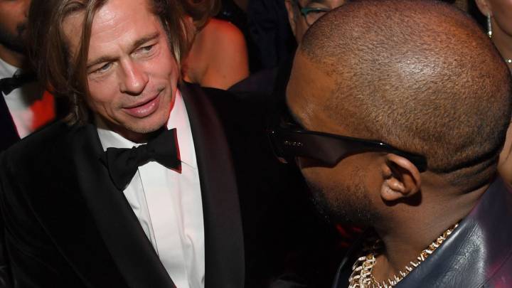 Brad Pitt y Kanye West se reúnen en el after-party de los Oscar