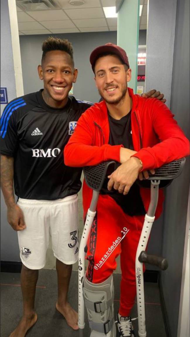 Romell Quioto y Eden Hazard