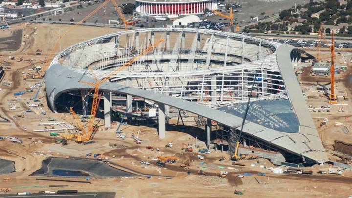 Construcción del SoFi Stadium.