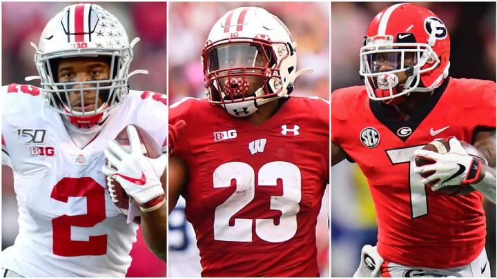 J.K. Dobbins, Jonathan Taylor y D'Andre Swift