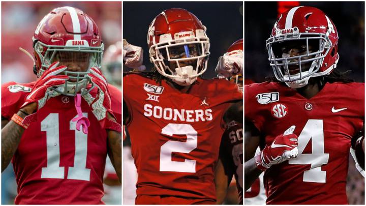 Henry Ruggs III, CeeDee Lamb y Jerry Jeudy