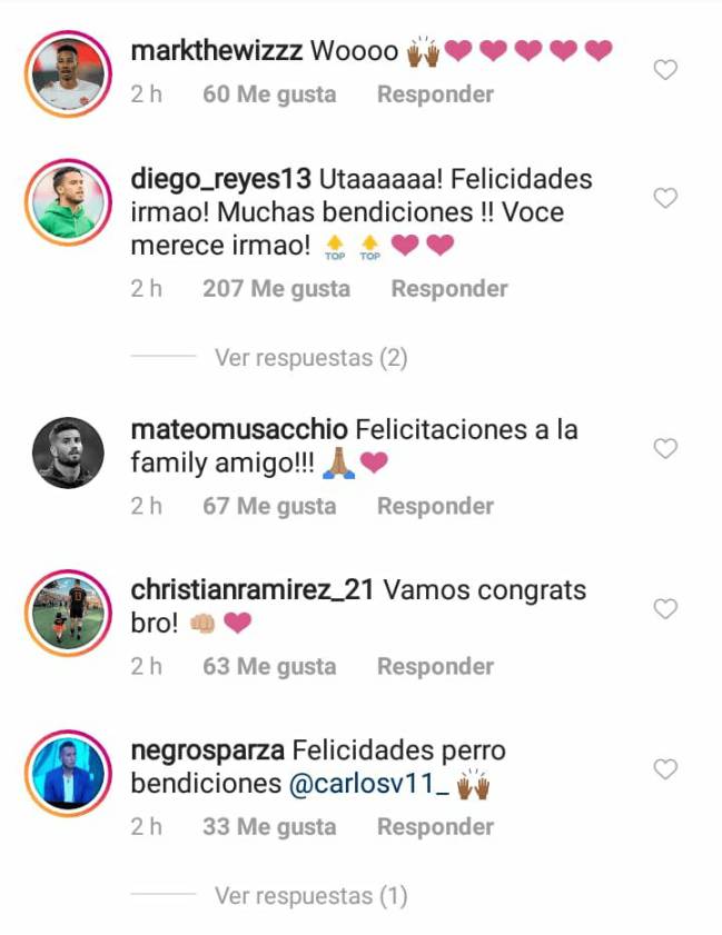 Felicitaciones que recibió Carlos Vela tras anuncio de su bebé
