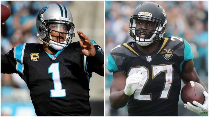 Cam Newton y Leonard Fournette