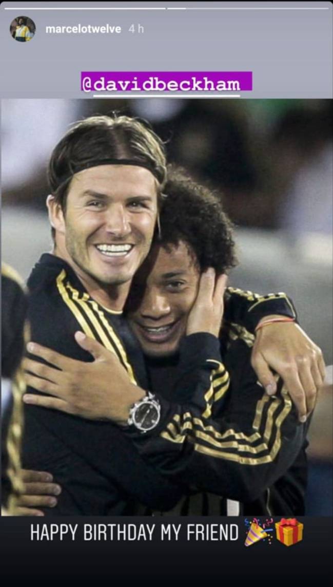 Marcelo felicita a David Beckham