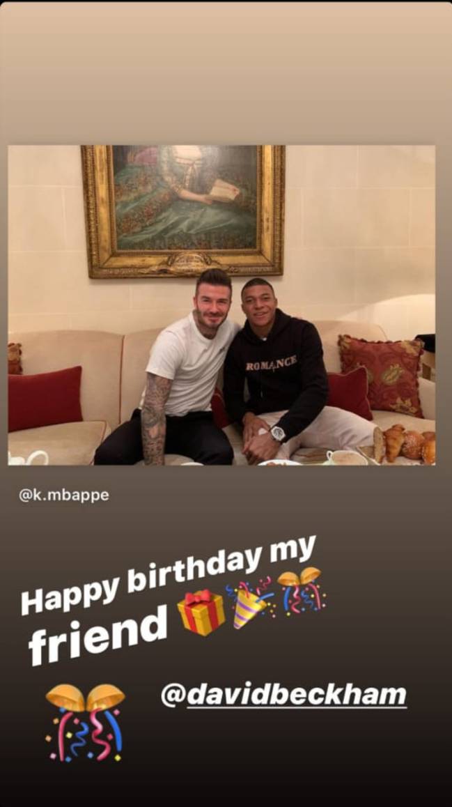 Mbappé felicita a David Beckham