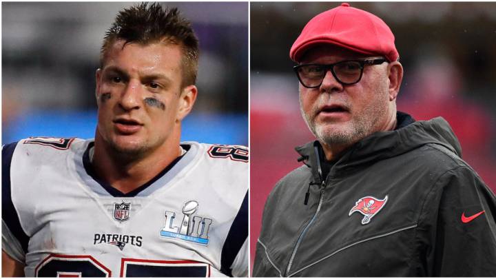 Bruce Arians y Rob Gronkowski