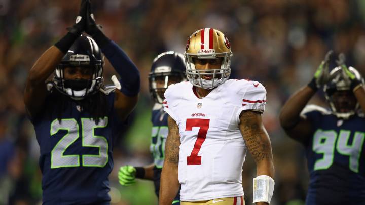 Colin Kaepernick en partido contra Seahawks