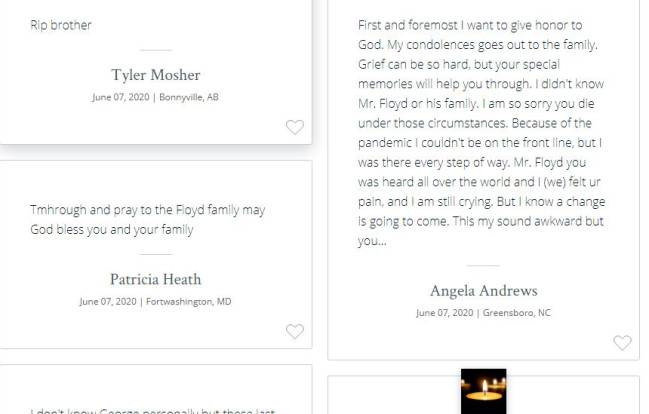 Varias personas le han escrito a George Floyd un mensaje de despedida