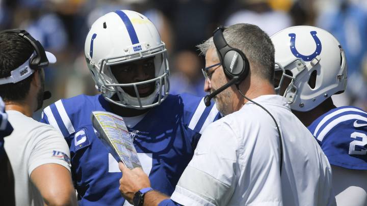 Jacoby Brissett y Frank Reich