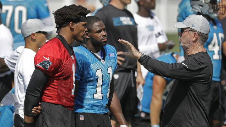 Cam Newton y Norv Turner