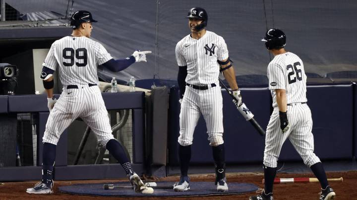 Aaron Judge, Giancarlo Stanton y DJ LeMahieu
