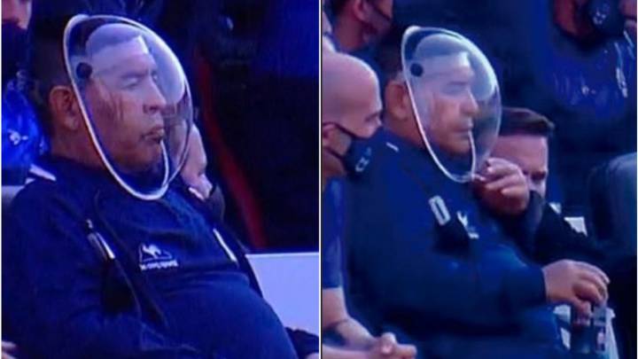 ¡Diego Maradona explota tras burlas por su careta anti-covid!