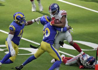 Jalen Ramsey y Golden Tate pelean tras el Giants vs Rams