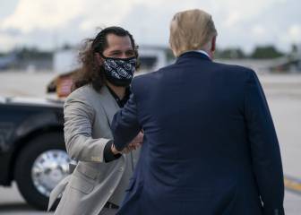 Masvidal recibe a Trump en el aeropuerto de Miami
