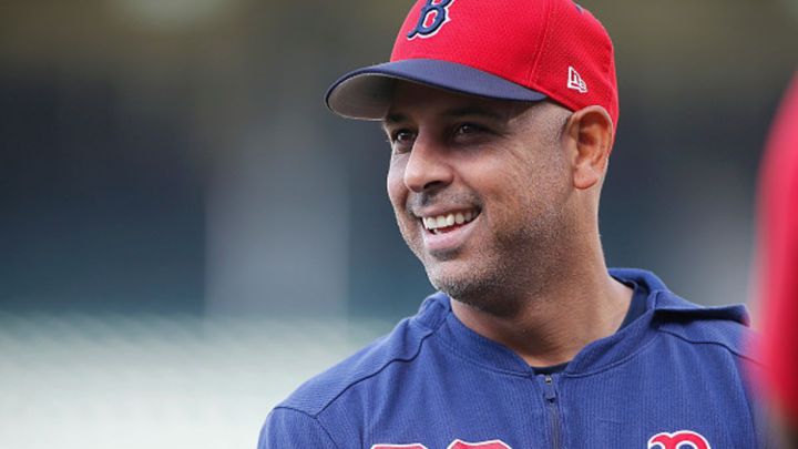 Alex Cora con los Red Sox