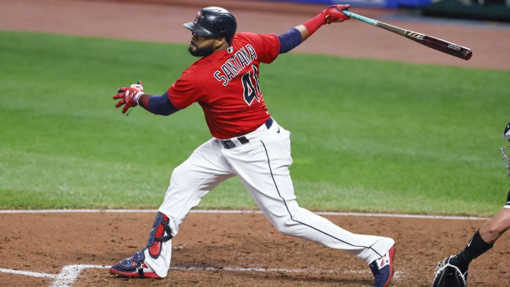 Carlos Santana con los Indians