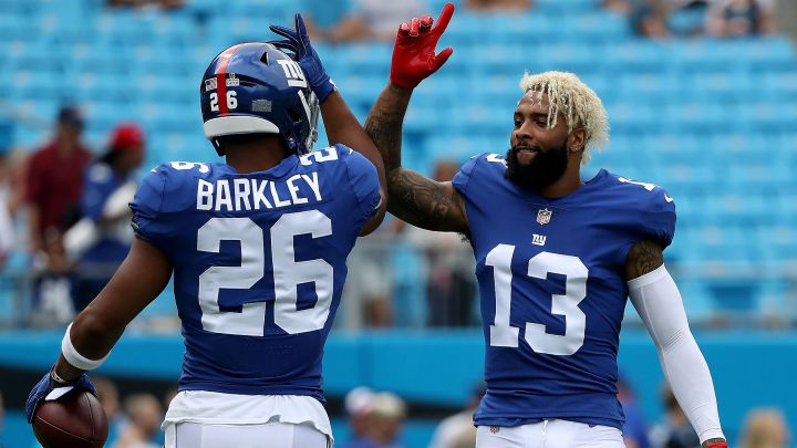 Saquon Barkley y Odell Beckham Jr. con los Giants